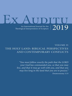 cover image of Ex Auditu--Volume 35